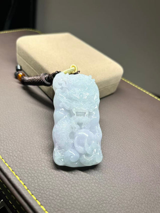 Dragon Light Icy Green Jadeite Pendant