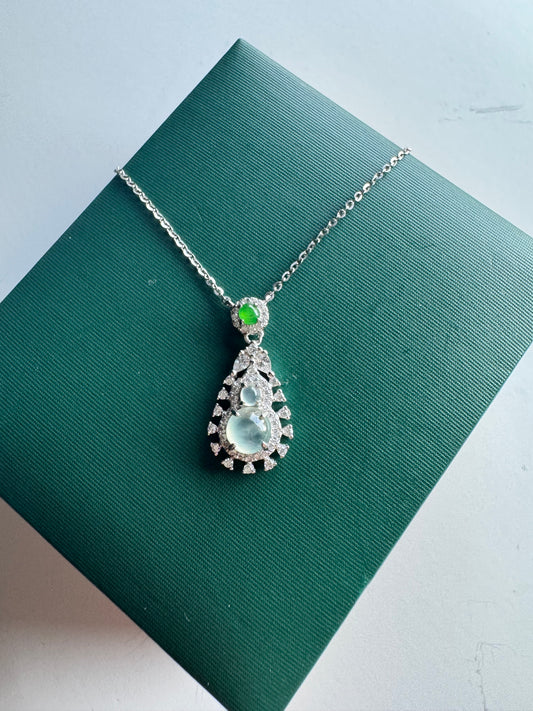 African Ice and Green Jadeite Pendant