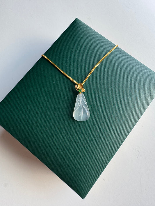 Icy Jade Bean Jadeite Pendant