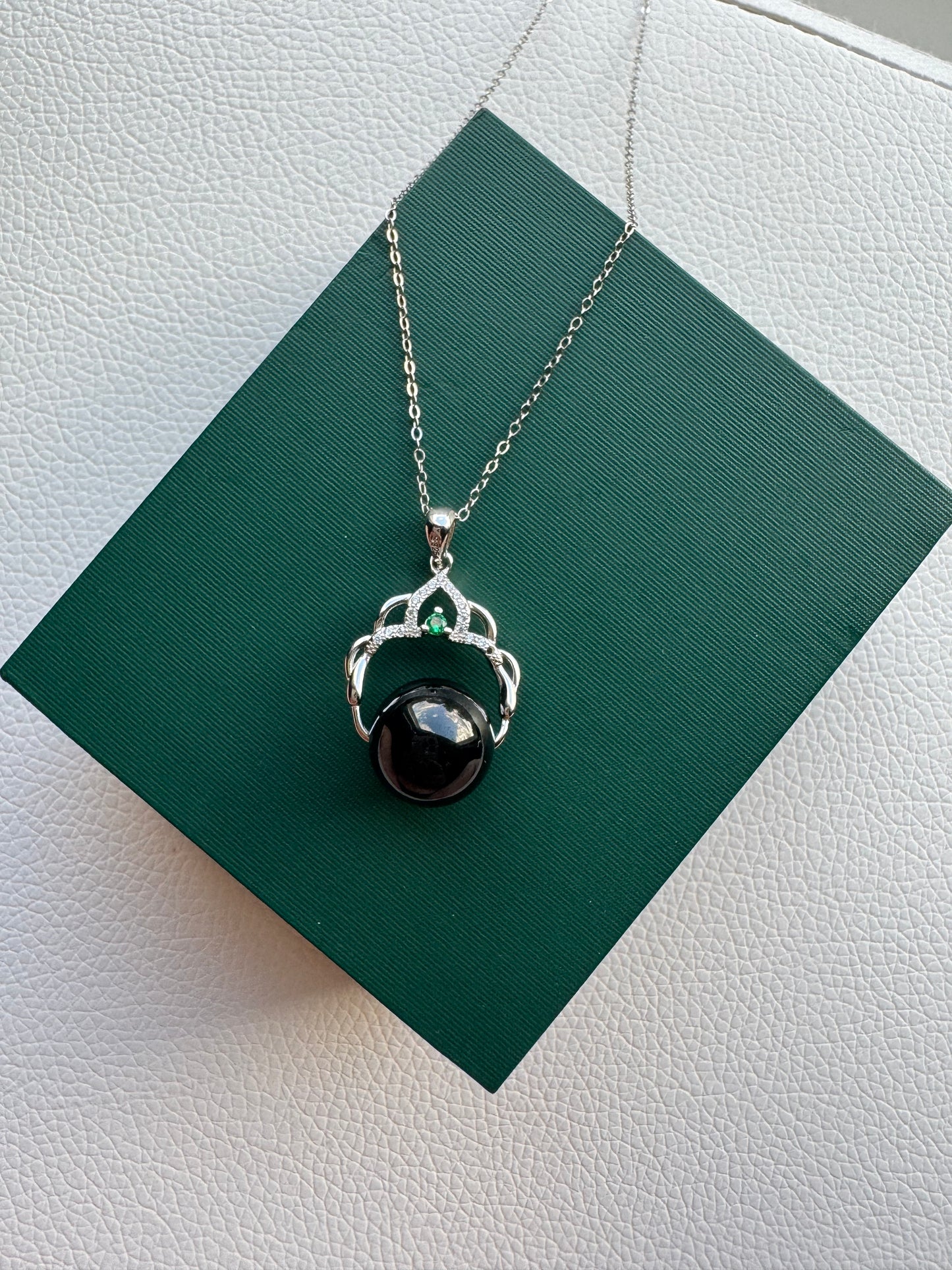 Black Jade Pendant Necklace