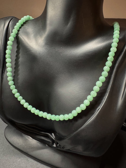 Icy Green Jadeite Pearls Necklace