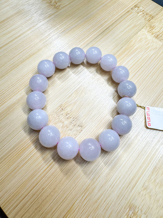 Icy White Jade Beads Bracelet