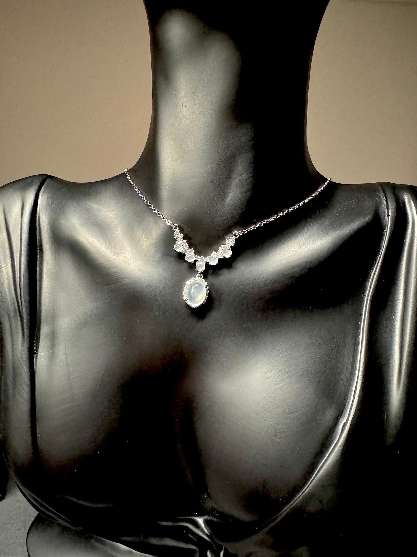 African Icy Jadeite Pendant Necklace