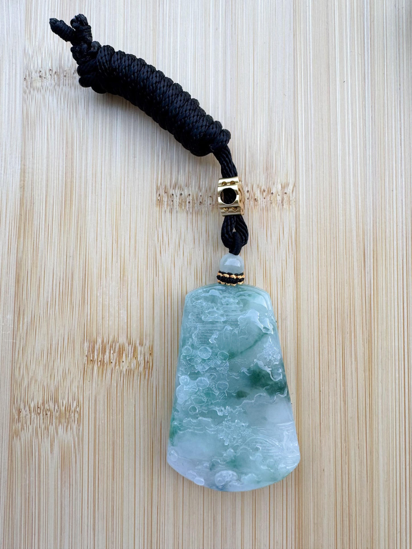 Antique Style Light Green Jade Pendant - Natural Grade A