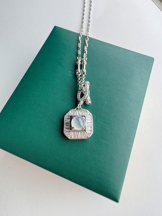 Luxury Square Jadeite Pendant
