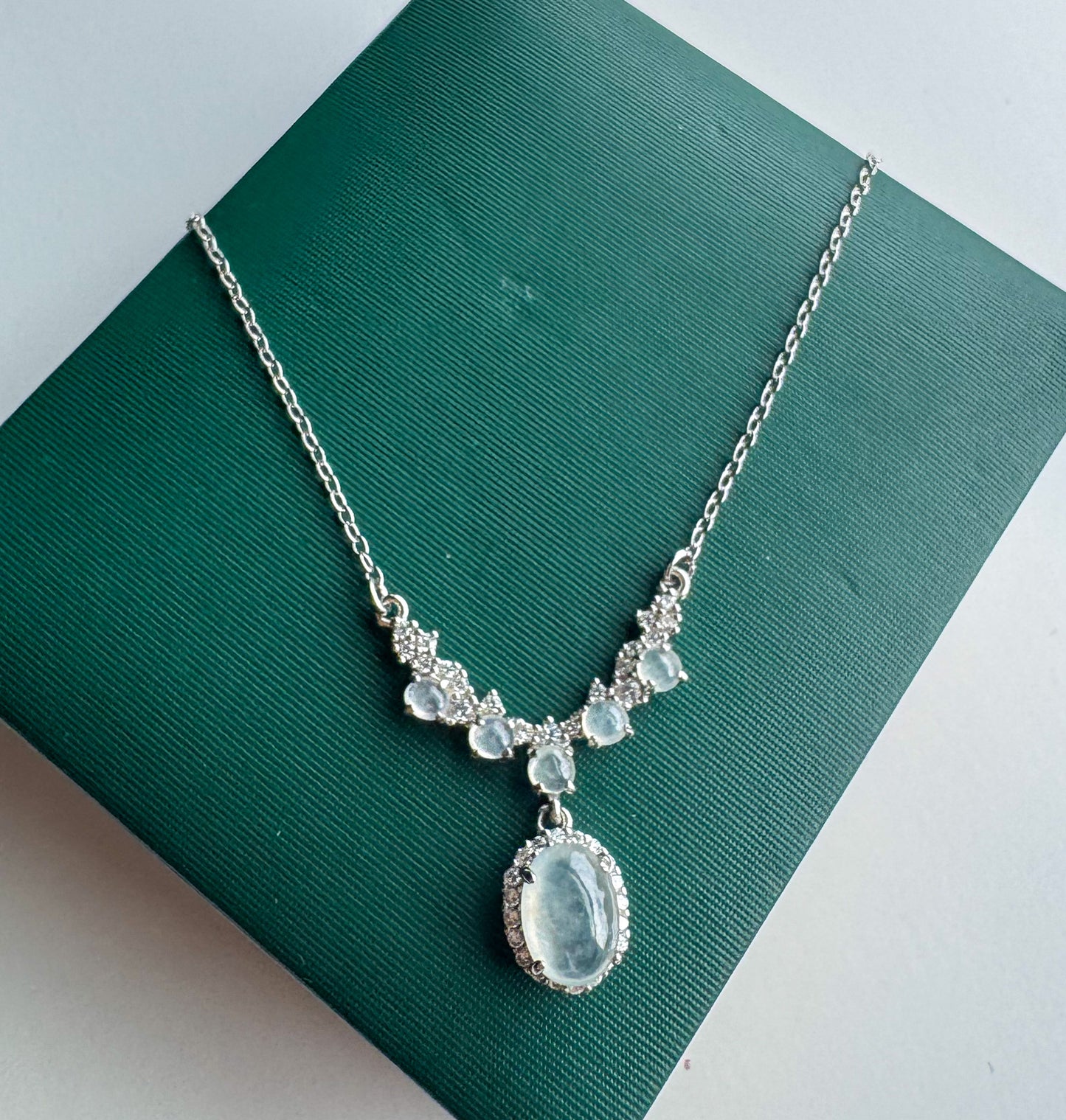 African Icy Jadeite Pendant Necklace