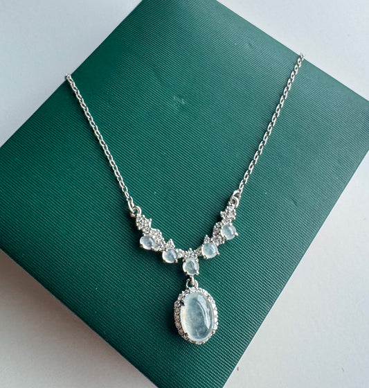 African Icy Jadeite Pendant Necklace