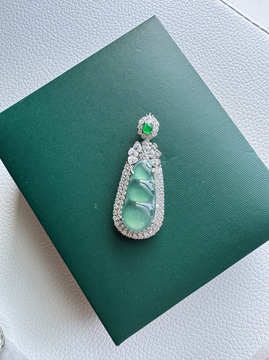 Blue Bean Silver Necklace