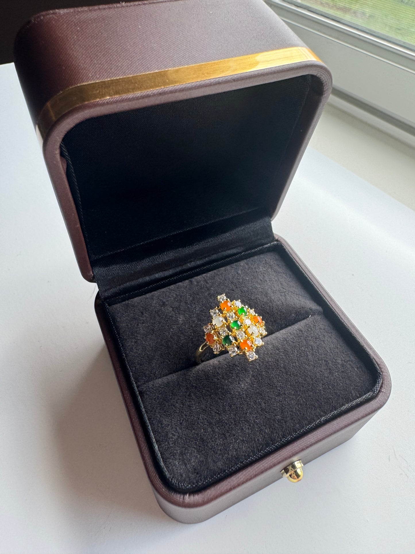 Colorful Jadeite Rings
