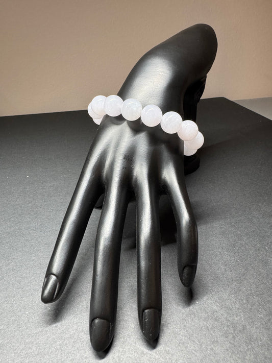 White Icy Jade Beads Jadeite Bracelet