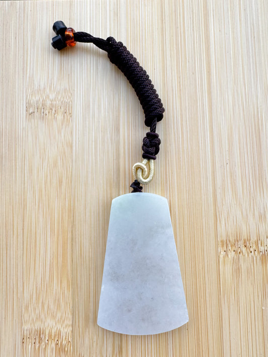Certified Cloudy 100% Natural A Jade Jadeite Pendant Rectangle