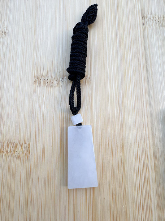 Cloudy 100% Natural A Jade Jadeite Pendant Rectangle