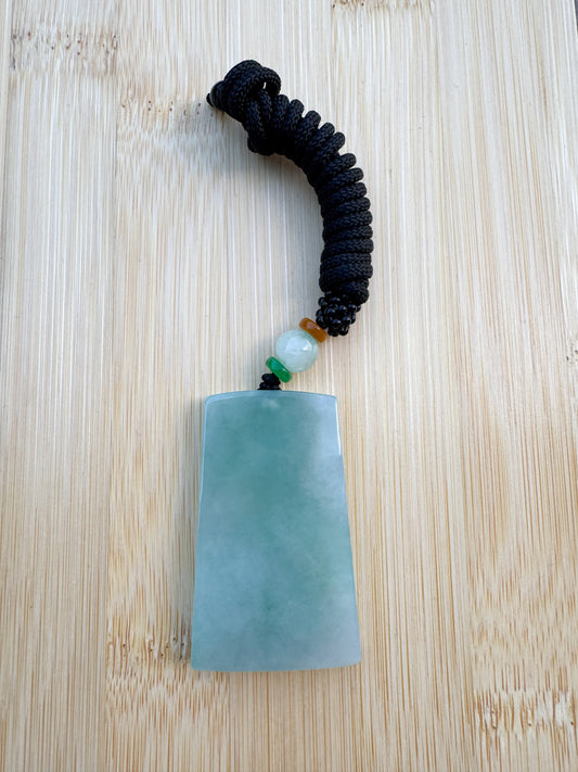 Certified Light Green 100% Natural A Jade Jadeite Pendant Rectangle