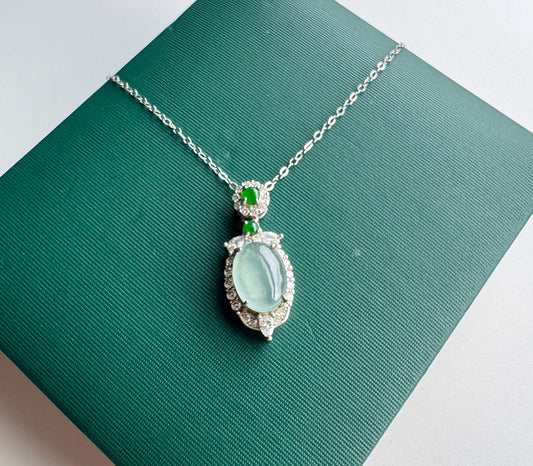Colorless Jadeite Pendant Necklace
